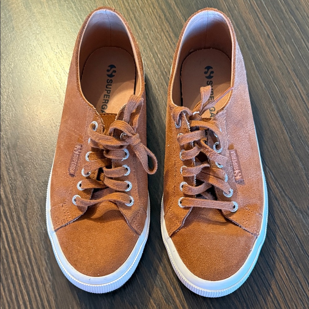 Superga Brown Suede Sneakers